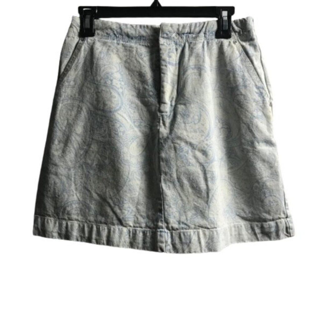 Gloria Vanderbilt Women's A-Line Skirt Blue/White Size 8 Paisley Print Skort